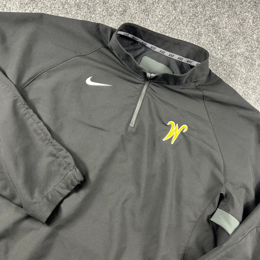 Nike Wichita‎ State Shockers Windbreaker Mens Large Black 1/4 Zip Jacket